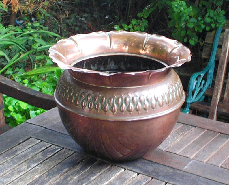 Repousse Kupferkessel Jugendstil Kupfer Jardiniere Gardenalia