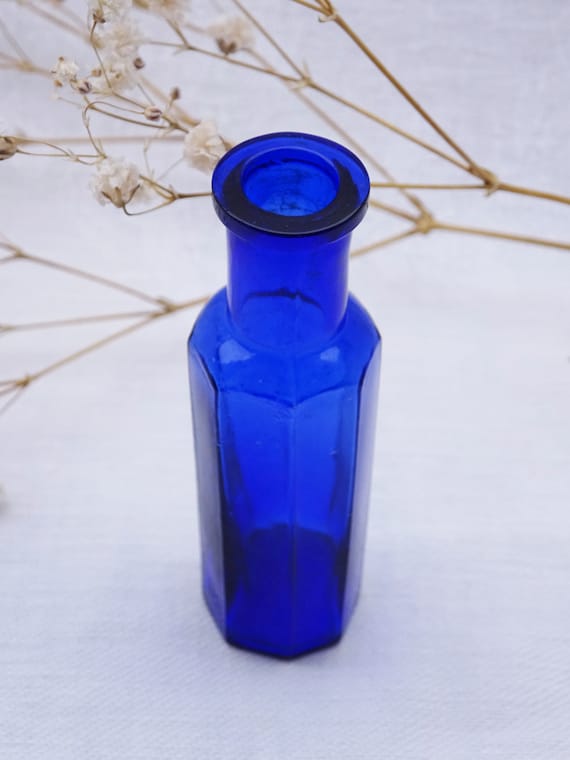 Medicine Bottle in cobalt blue glass