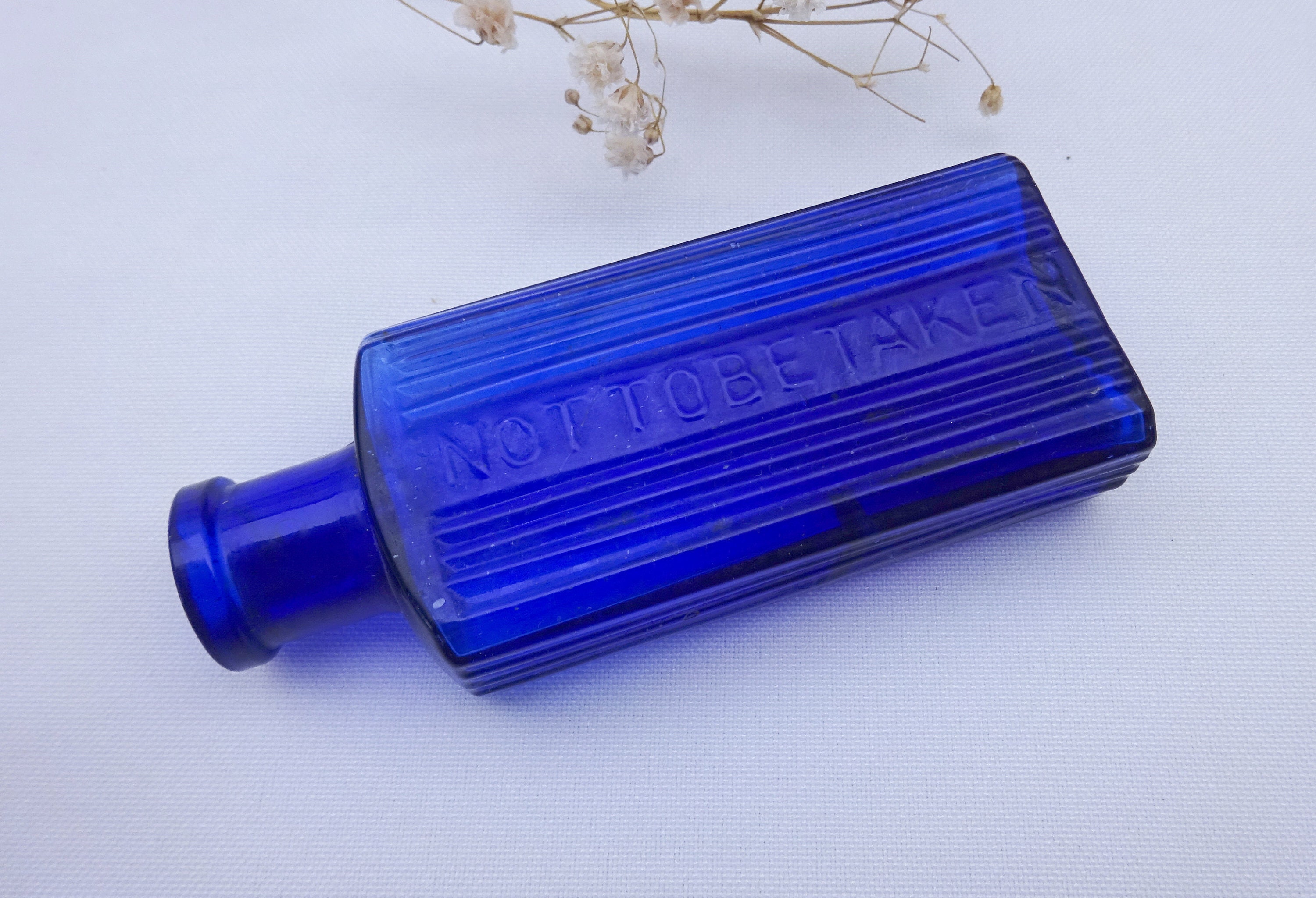 Antique Cobalt Blue Poison Bottle 1 Oz Rectangular Not to Be Etsy UK