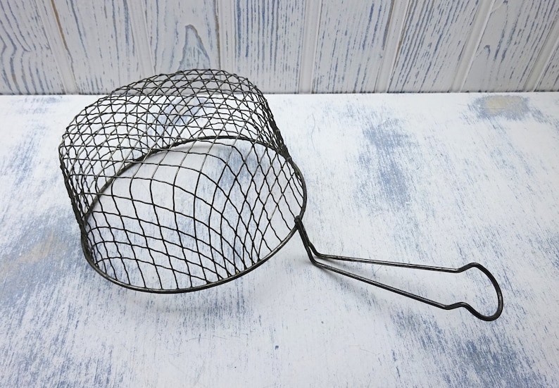 Vintage Wire Basket Deep Fat Fryer Basket Frying Basket Etsy