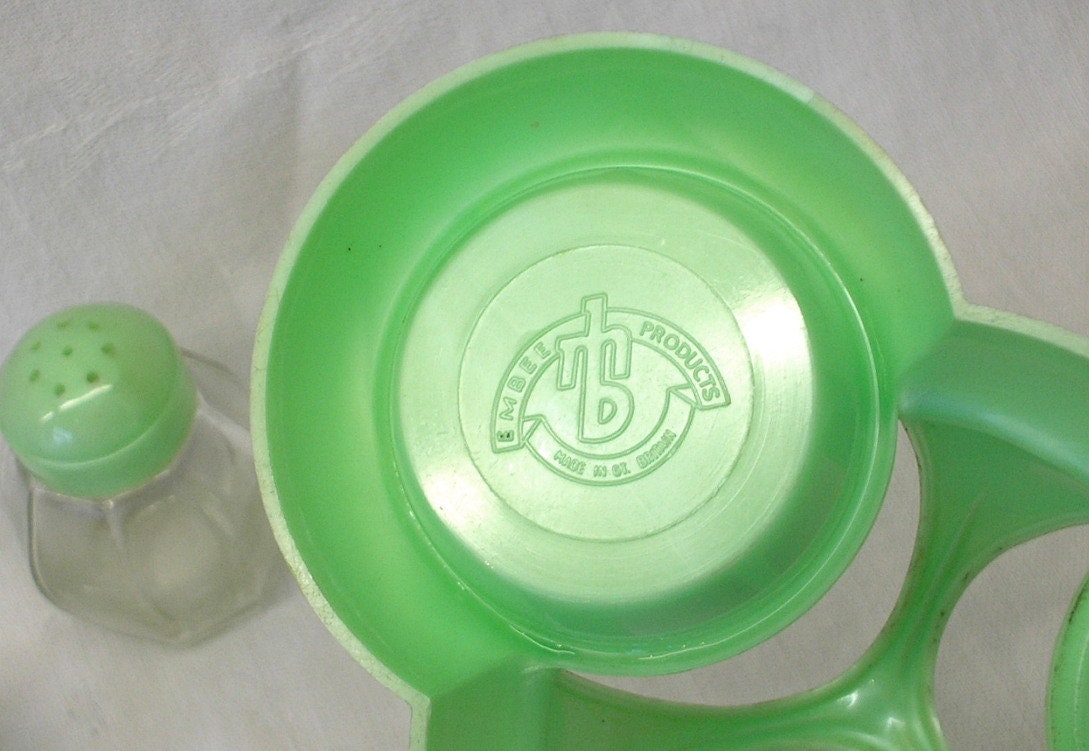 Vintage Embee Products green plastic cruet set 1950s 1960s Etsy