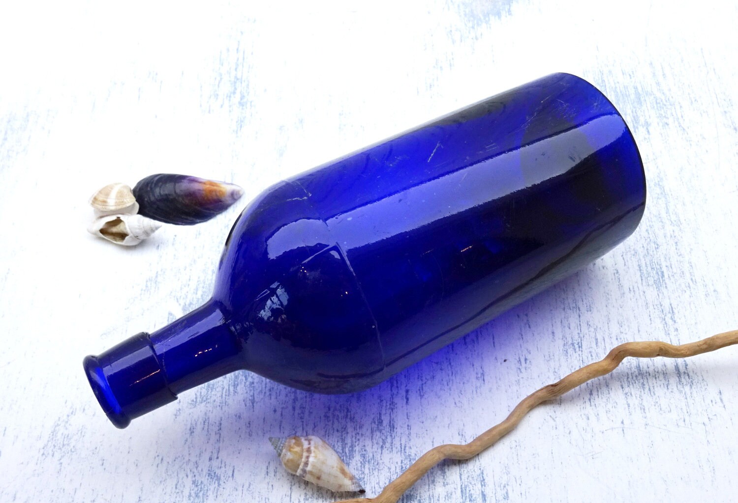 Antique cobalt blue bottles