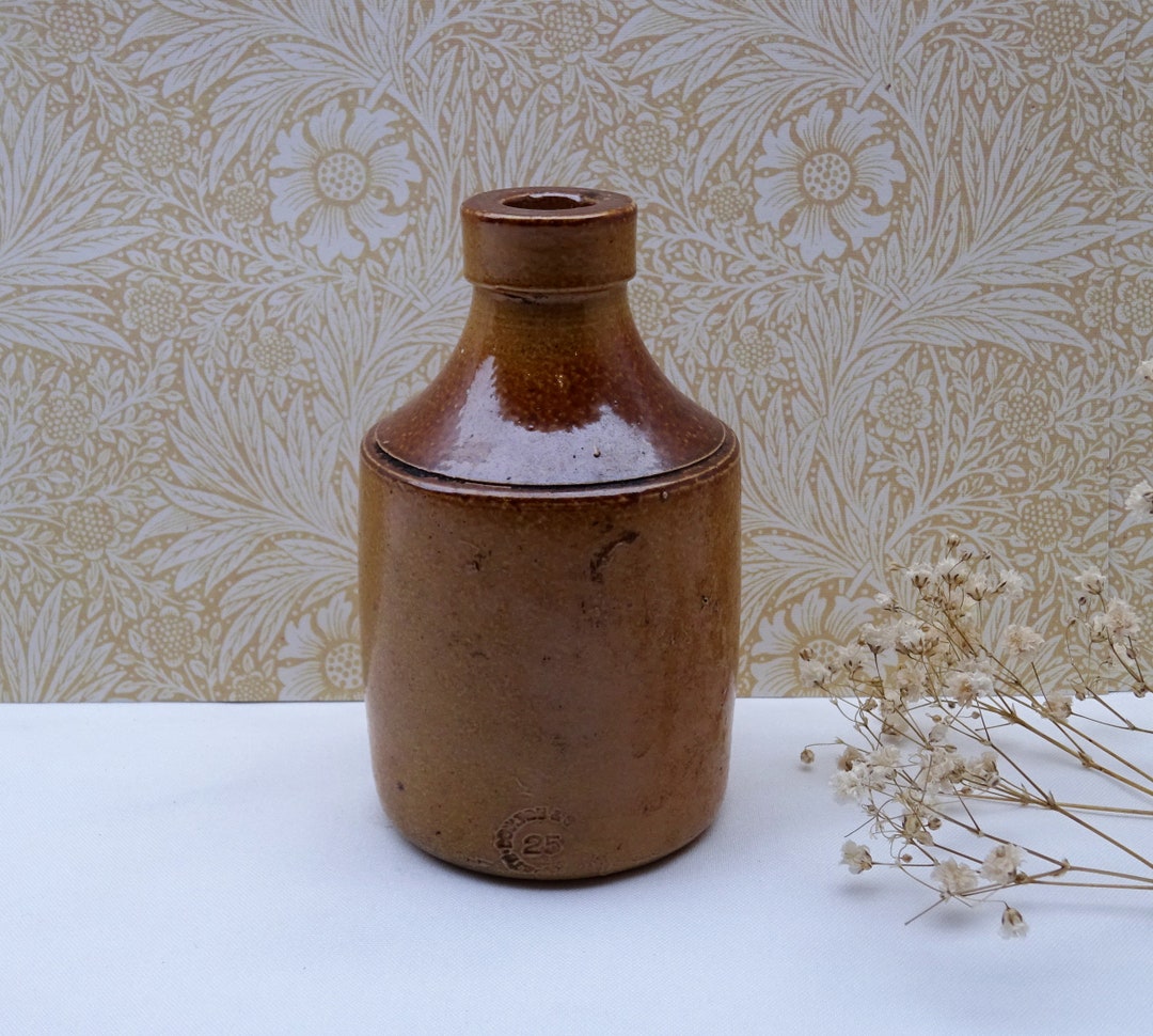 Antique Stoneware Bulk Ink Bottle, Doulton & Co Lambeth, No 25, Honey