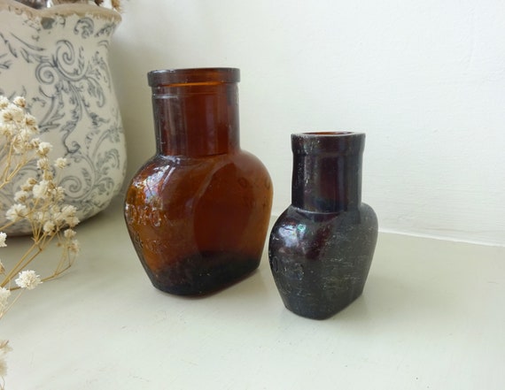 Antique OXO Bottle X 1, Amber Glass 1920's 4 Oz OXO and Edwardian 1 Oz OXO  Bottles, Old Kitchenalia, Bud Vases, Cutting Vases, Tablescaping 