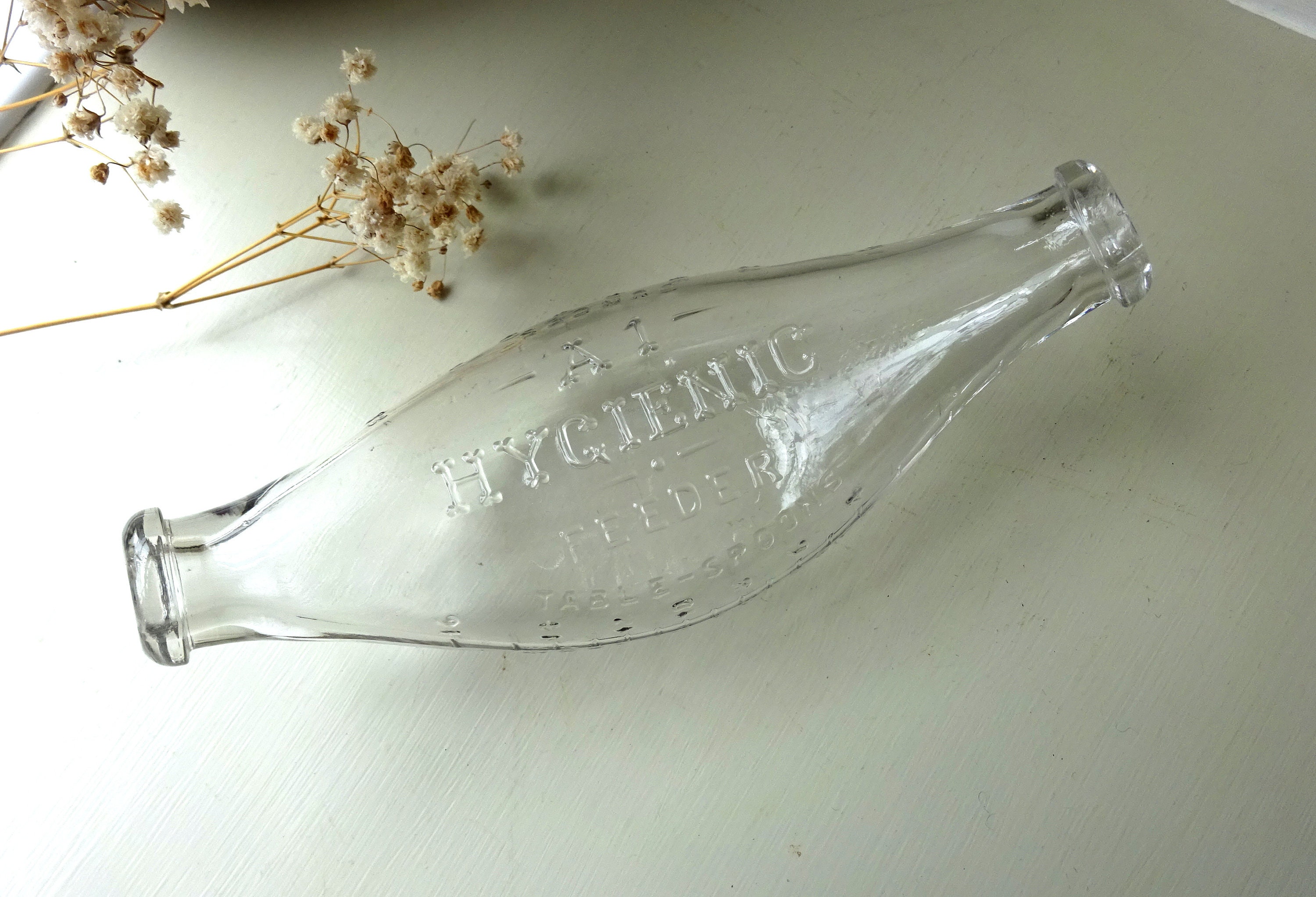 Antique Glass Baby Bottle for sale Only 4 left at 65