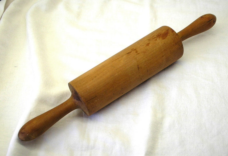 Vintage Wooden Rolling Pin Wood Pastry Making Image 0