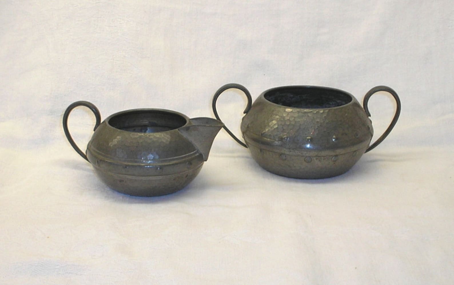 Vintage Homeland Pewter Sugar Bowl and Creamer Jug 1930s. Etsy