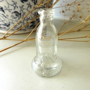 Vintage Liberty Bell Wheaton miniature bottle, clear glass reproduction mini bottle, made in Taiwan, small collectable bottle, tiny bottle
