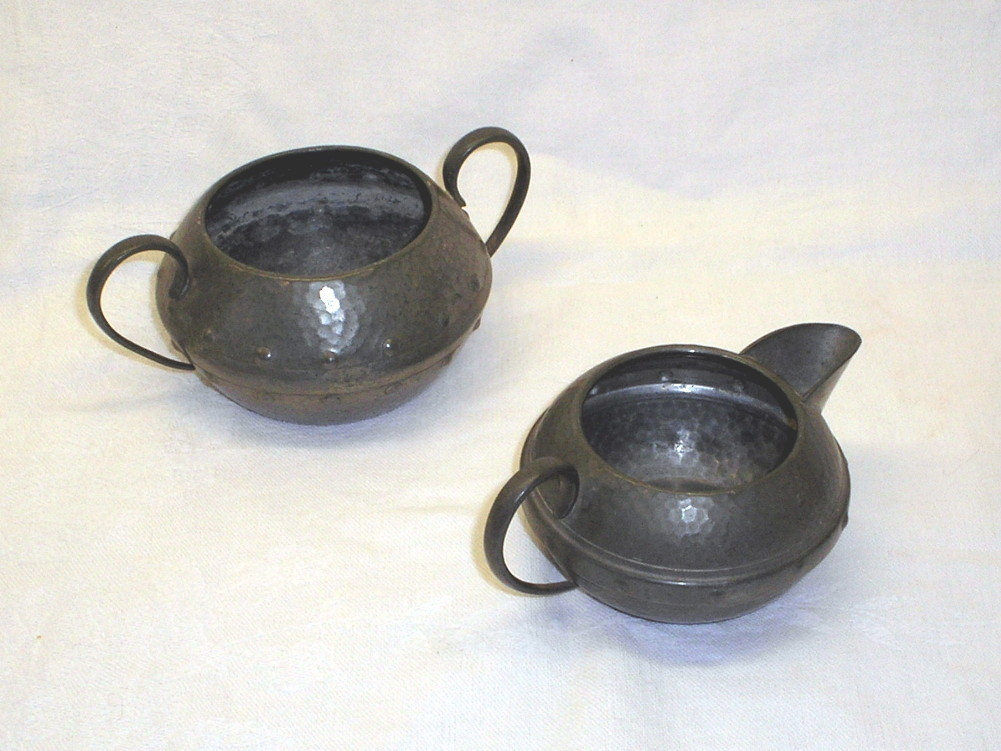 Vintage Homeland Pewter Sugar Bowl and Creamer Jug 1930s. Etsy