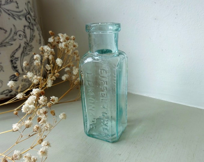 Antique Aqua Eiffel Tower Lemonade Bottle, Foster Clarke Ltd Maidstone