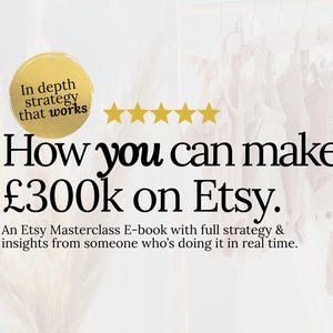 Etsy Masterclass eBook | Start & Grow a Successful Etsy Shop | SEO, Pricing, Listings, Keywords, Small Business Tips | Etsy for Beginners