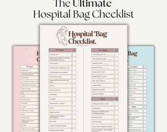 Maternity Hospital Bag Checklist: Pregnancy Essentials List (Digital Download)