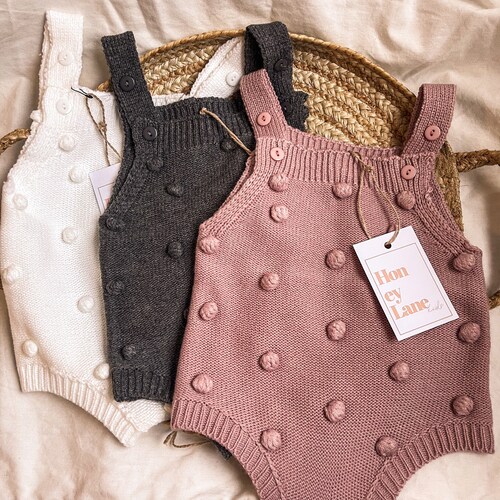 Baby Bobble Romper Bodysuit Knitted 