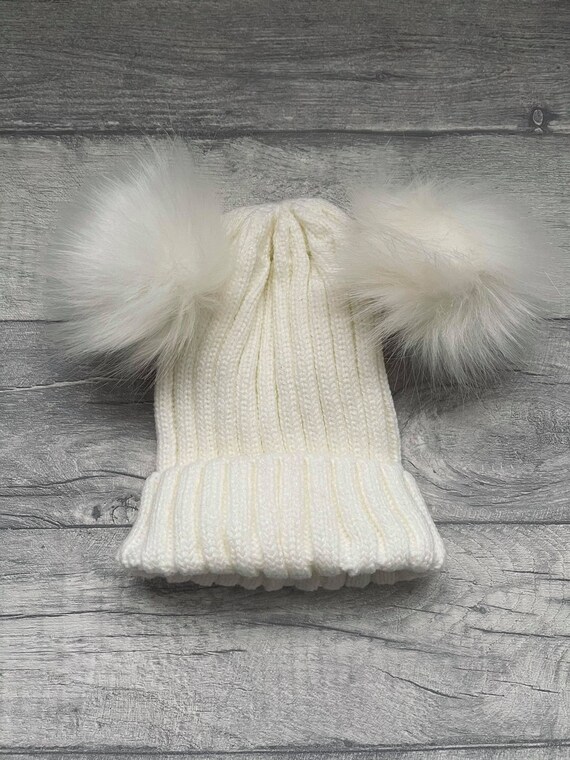 Baby Double Pom Pom Hat Baby Beanie 