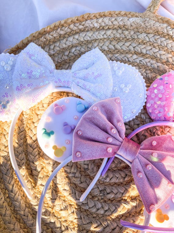 Pink Sequin Minnie Ears | Sparkly Disney Headband - Etsy display picture 1