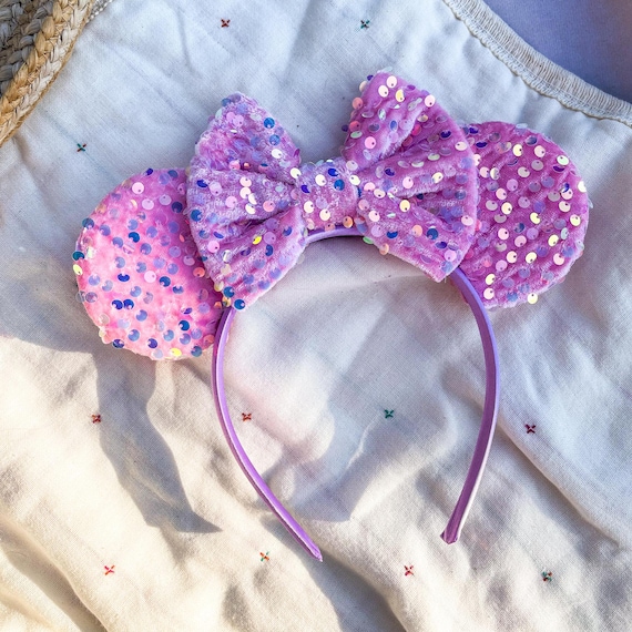 Pink Sequin Minnie Ears | Sparkly Disney Headband - Etsy display picture 3