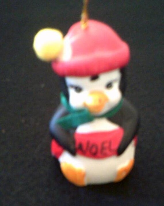 Ceramic Christmas Penguin Bell Etsy