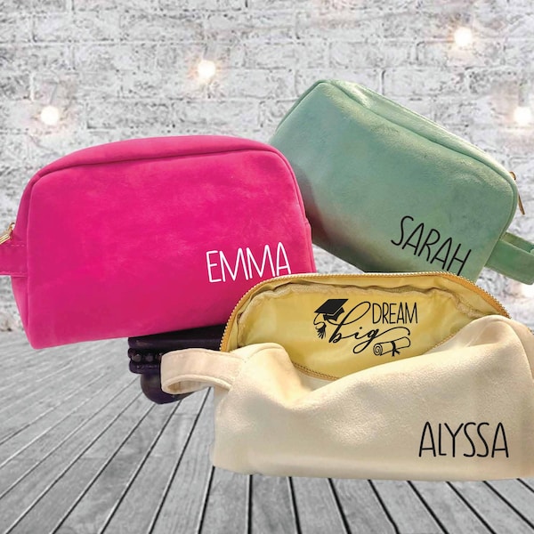 Graduation gift, Class of 2024, Personalized makeup bag, high school grad,   gifts for graduation,  make up bag- graduation gifts for