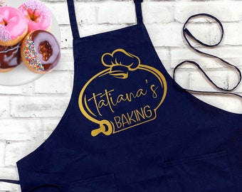 Personalized Bib Apron for women , Lightweight  Bakers Gift,  Cooks Present, Custom Aprons for Women Hostess Gift Ideas Baking Gifts