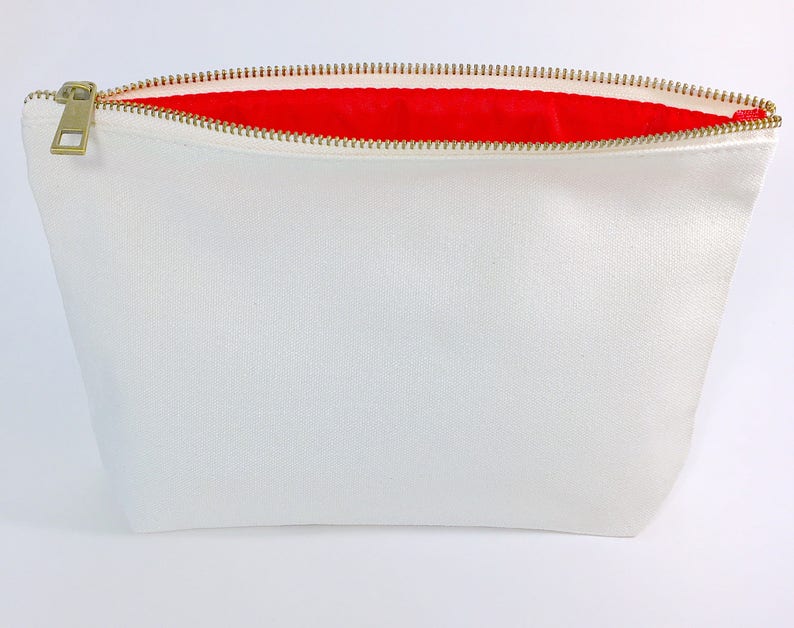 Initial Makeup Bag Personalized Gift Canvas Cosmetic Bag Etsy