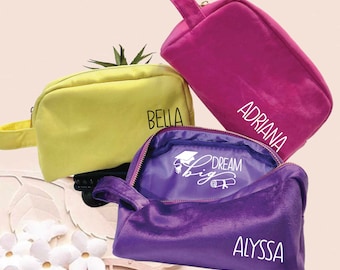 High School Graduation gift Personalized makeup bag Canvas velvet cosmetic bag gifts ideas for graduation pouches make up bag class of 2024