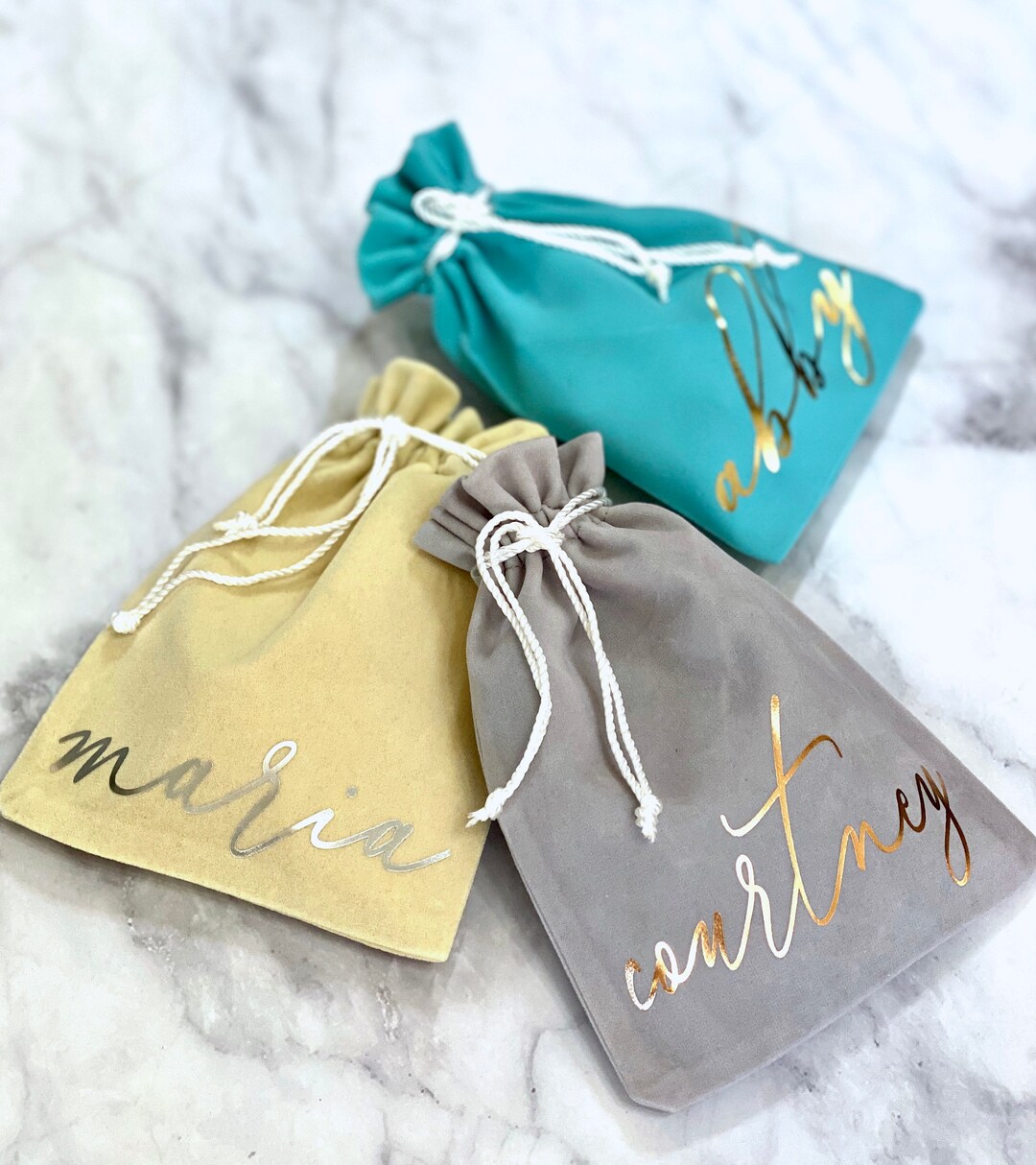 Personalized Velvet Bags Favor Bags Gift Bag Bridesmaid Etsy
