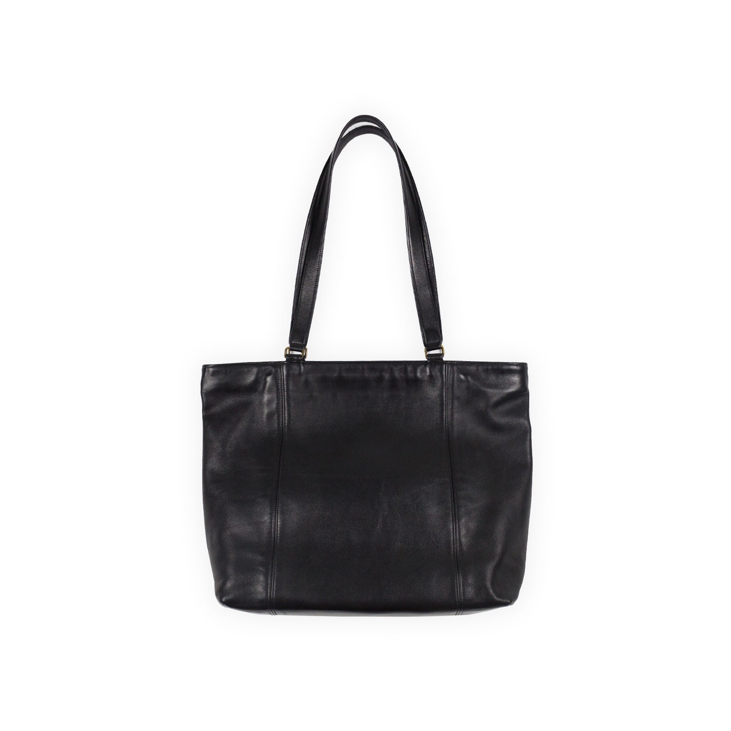 Vintage Coach Bag Large Tote Black Leather NYC Etsy