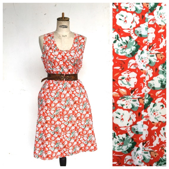 Cacharel Red Babydoll French Vintage Liberty Dress