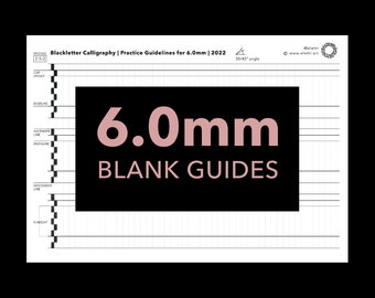 Blank Practice Sheet Guide for Blackletter Calligraphy | Pilot Paralel Pen 6.0mm 6mm Nib Guideline | Print at Home PDF | Instant Download