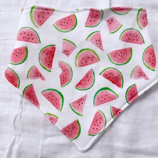 Organic cotton Watermelon bandana bib, baby bib