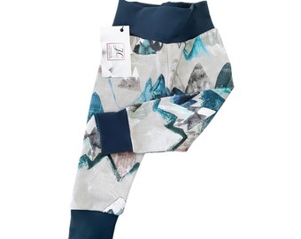 Blue mountain baby leggings in organic cotton,boho,pants