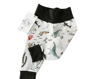 Under the sea baby leggings in organic cotton, ocean,baby pants