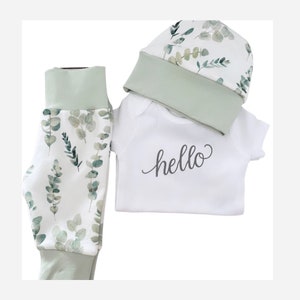 Eucalyptus Baby Outfit: Organic Cotton Newborn Set