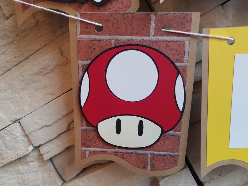mario bros birthday banner video game birthday party mario birthday banner game party super mario bros Super Mario Birthday party banner