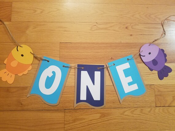 Fish Highchair Birthday Banner O Fish Ally One Bunting Etsy
