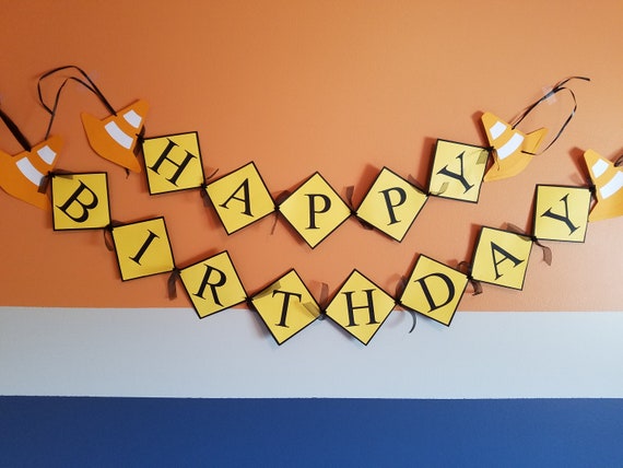 Construction Birthday Banner Construction Theme Party Etsy