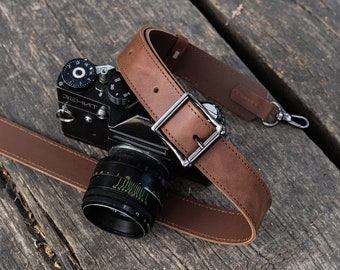 Leather camera strap quick release, Personalized Camera Strap Adjastable Dslr Strap for camera, Custom Strap for Photographer Gifts for Him