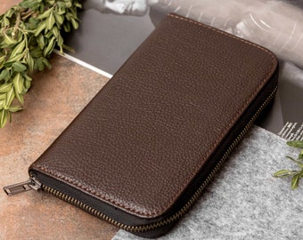long wallet, minimalist wallet, leather purse, leather wallet men, bifold wallet, mens zipper wallet, clutch wallet, credit card wallet