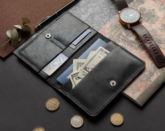 Personalized Leather Passport Holder for 2-3 Passports, Family Travel Wallet Organizer, Custom Engraved Travel Gift