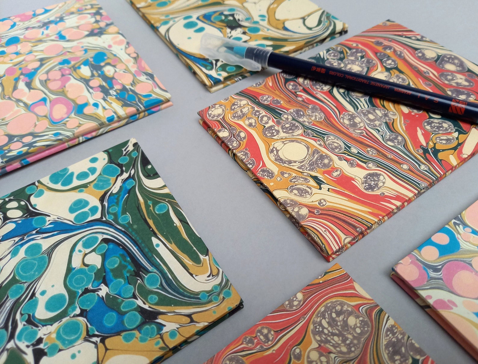 Pocket Sketchbook A6 Concertina Sketch Book Marbled Paper Etsy UK