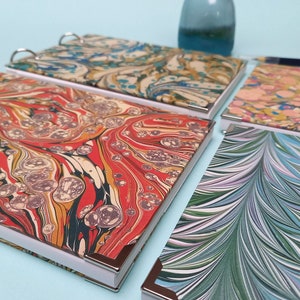 A5 Sketchbook - Watercolour Sketch Book - Refillable - Marbled Paper - Handmade Gift for Artist - Gift for Him - Gift for Her