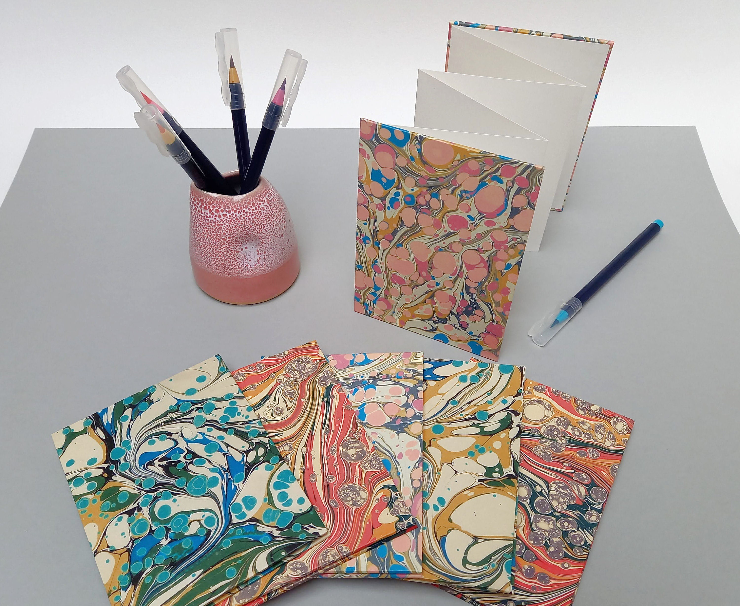 Pocket Sketchbook A6 Concertina Sketch Book Marbled Paper Etsy UK