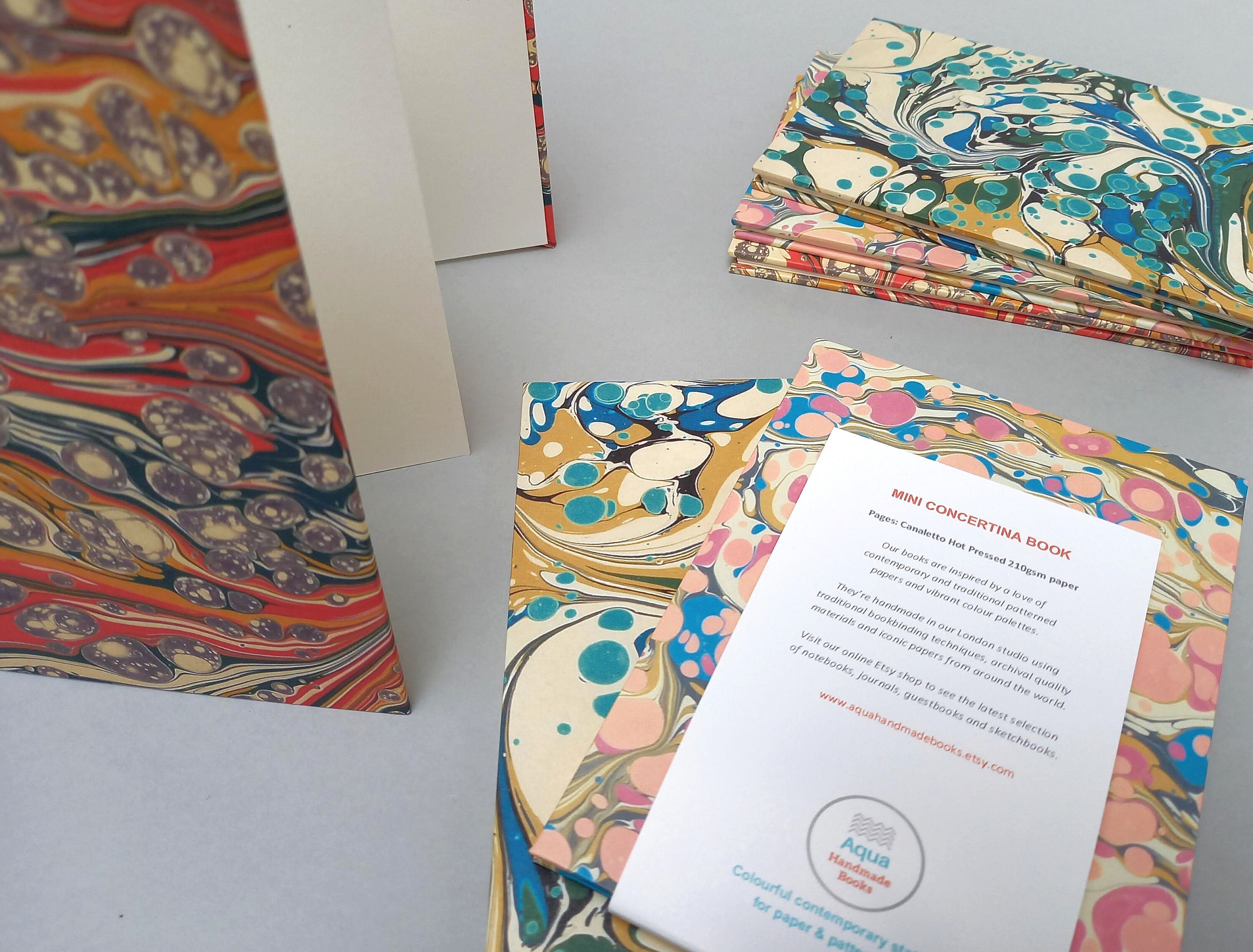 Pocket Sketchbook A6 Concertina Sketch Book Marbled Paper Etsy UK