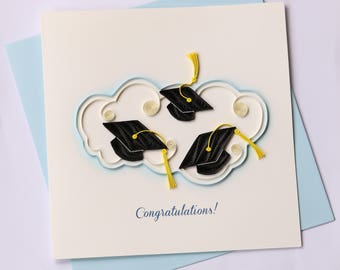 Graduation Quilled Card Grand Opening Celebration Card Folding Card 6x6 Congratulations Quilling Card