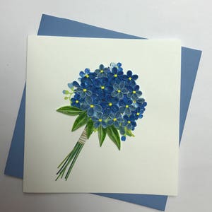 Quilling de fleurs de myosotis Carte de vœux