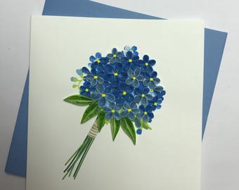 Forget-Me-Not Flower Quilling Greeting Card