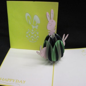 3D carte pop-up de Pâques, popup de Pâques, Pâques carte de voeux, carte de Pâques