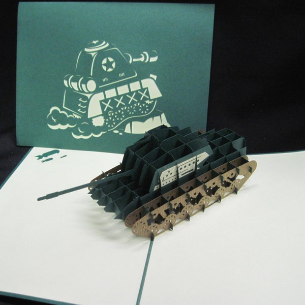 Tank 3-d karty pop-up, karty wojskowej, USA karty, armia karty, Greeting Card, 3D karty wojskowej, 3D karta armii