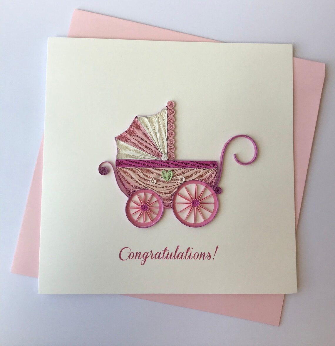 Baby Girl Quilling Greeting Card Handmade Greeting Card Etsy