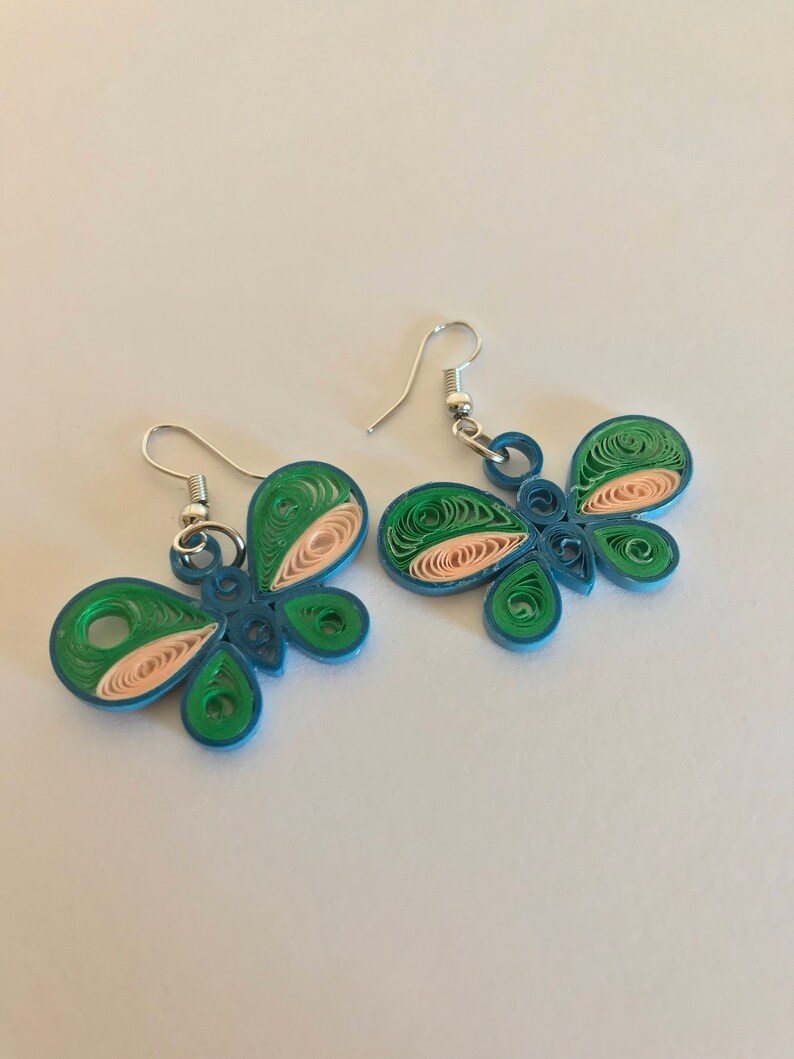 Quilling Earrings Paper Earrings Quilling Handmade Etsy